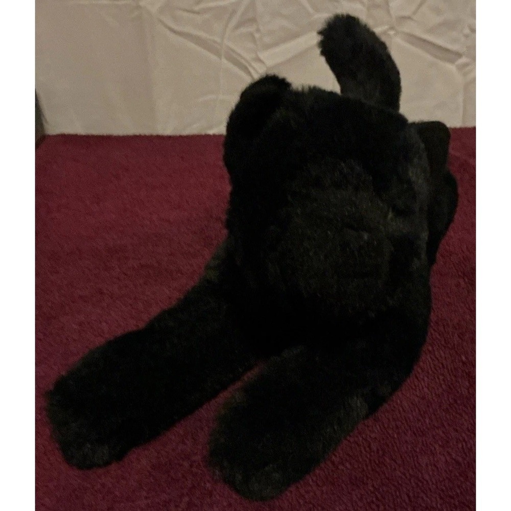 Douglas Black Cat Plush Cuddle Toy Stuffed Animal 14" Lying